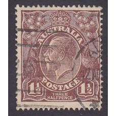 Australian    King George V   1½d Penny Half Pence Brown   Single Crown WMK  Plate Variety 8L53